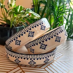 white-blue ceramic blow (set of 3)