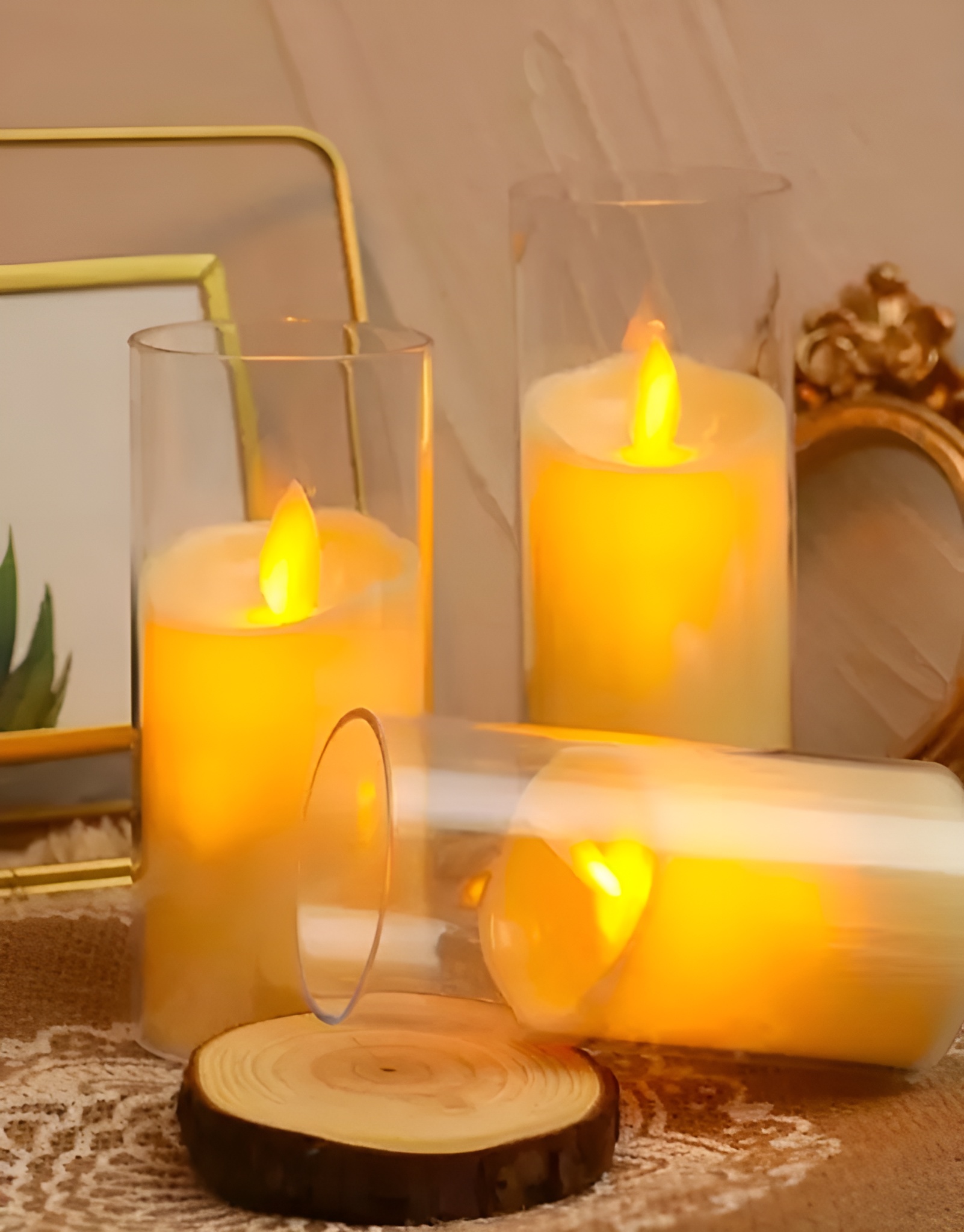 aesthetic electric candels ( set of 3)