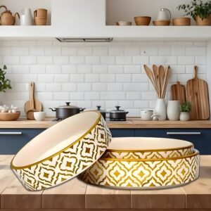 Pearl and gold ceramic bowls (set of 3)